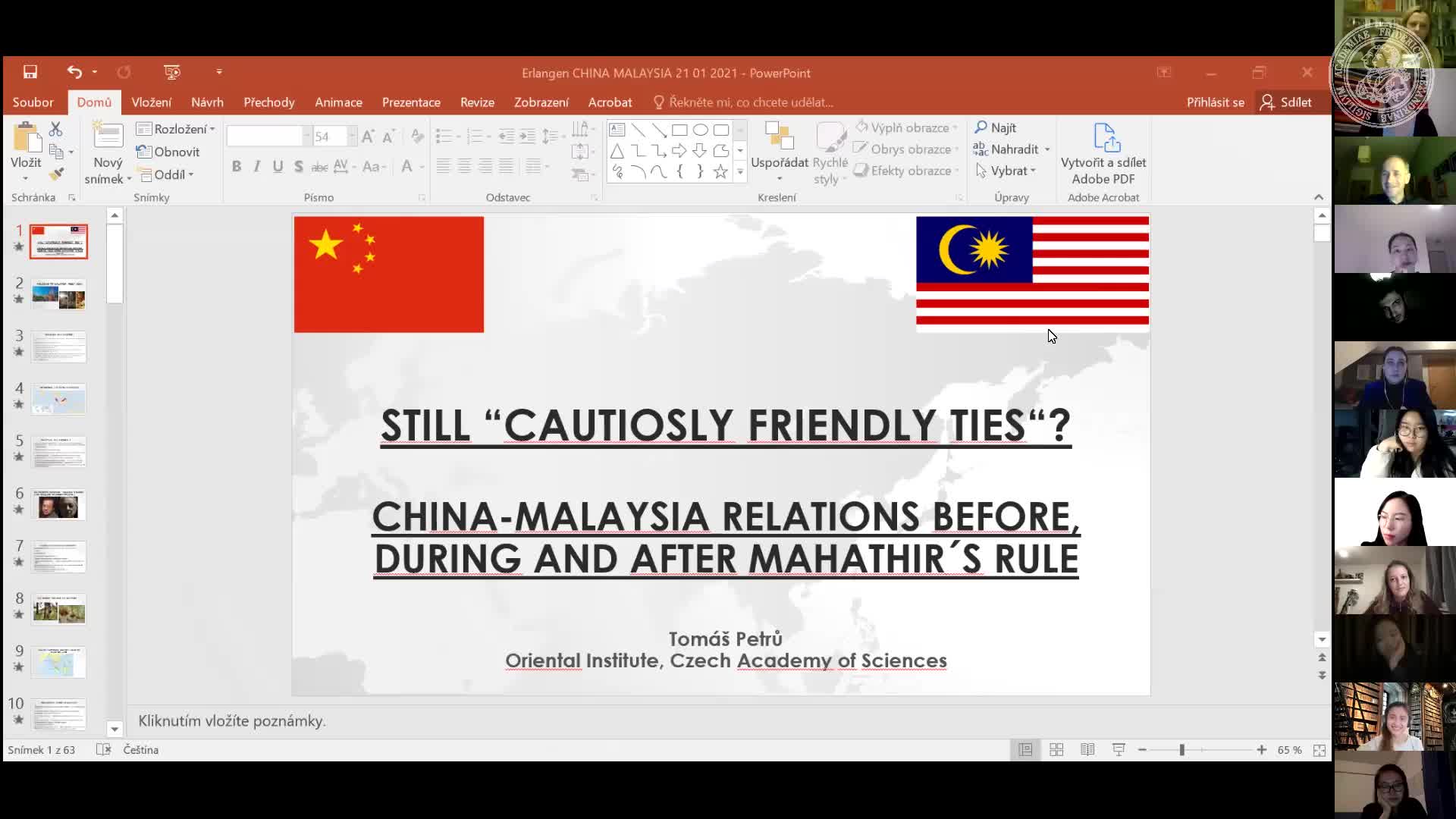 Tomas Petru (Czech Academy of Sciences): "Still Cautiously Friendly Ties? China-Malaysia Relations Before, During, and After Mahathirs Second Rule (2018-February 2020)" preview image