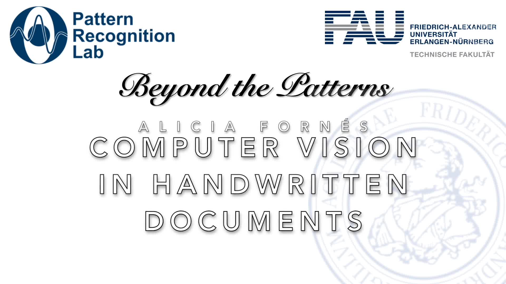 Beyond the Patterns - Alicia Fornés - Computer Vision for Handwritten Document Analysis preview image