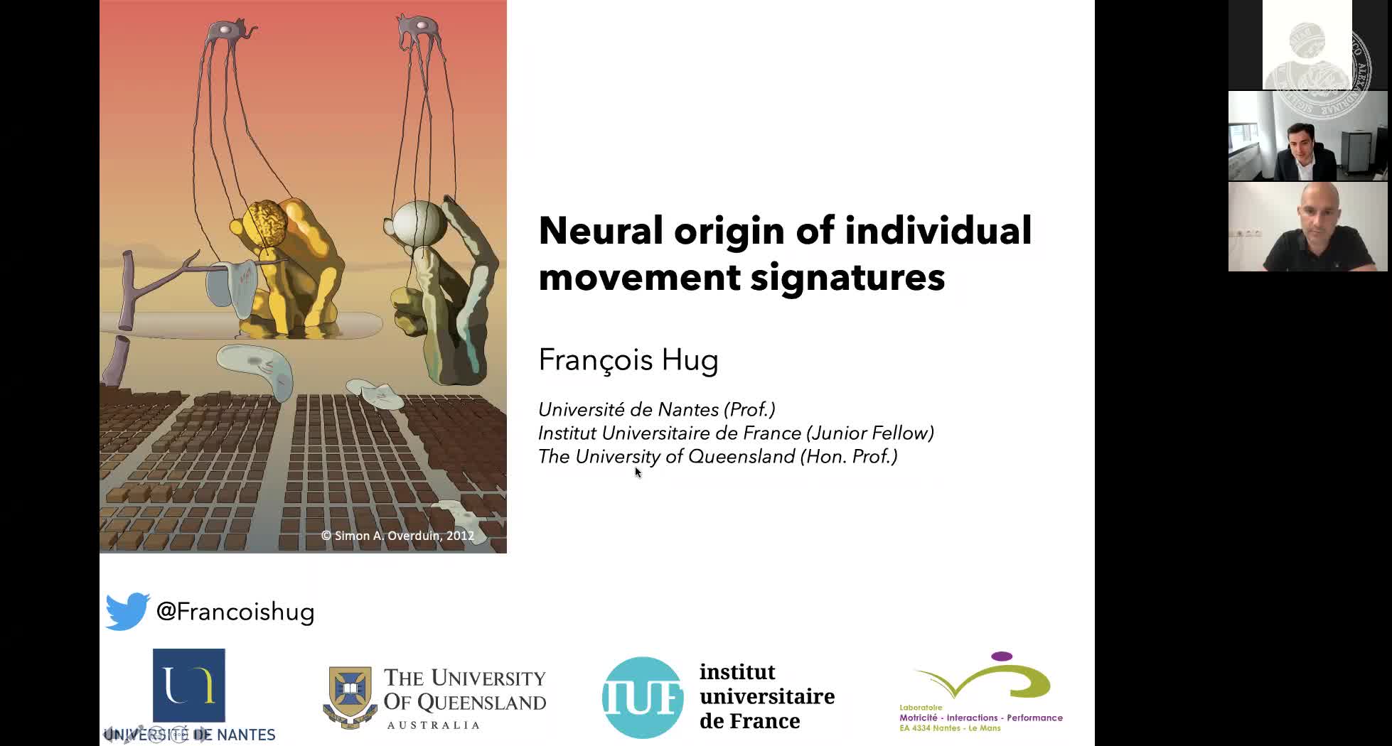 Guest Lecture 25.06.2021: Prof. Francois Hug: Neural origin of individual movement signatures. preview image
