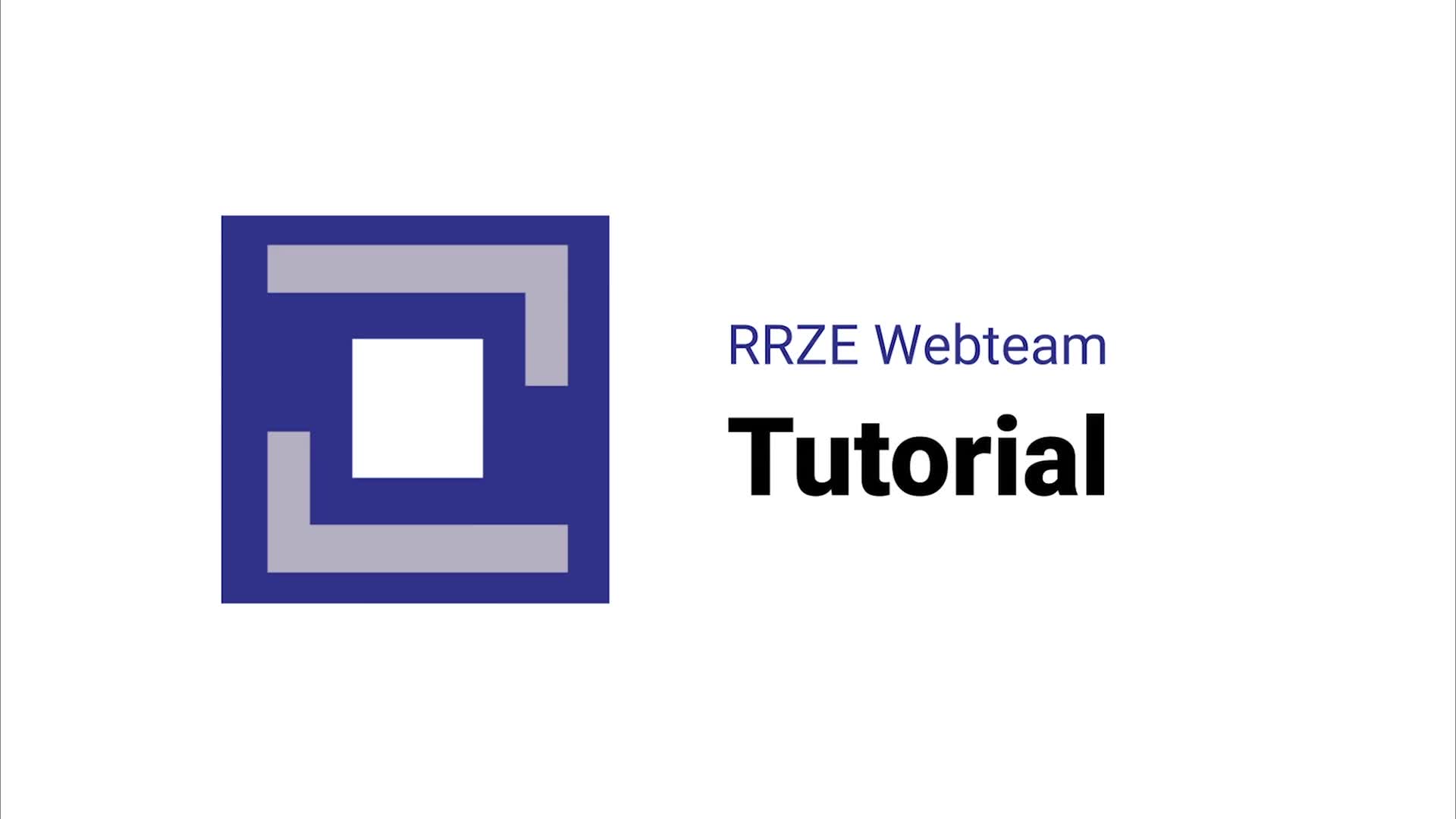RRZE - Schnellstart FAU Einrichtungen | 2021 - Eine klassische Startseite anlegen. preview image