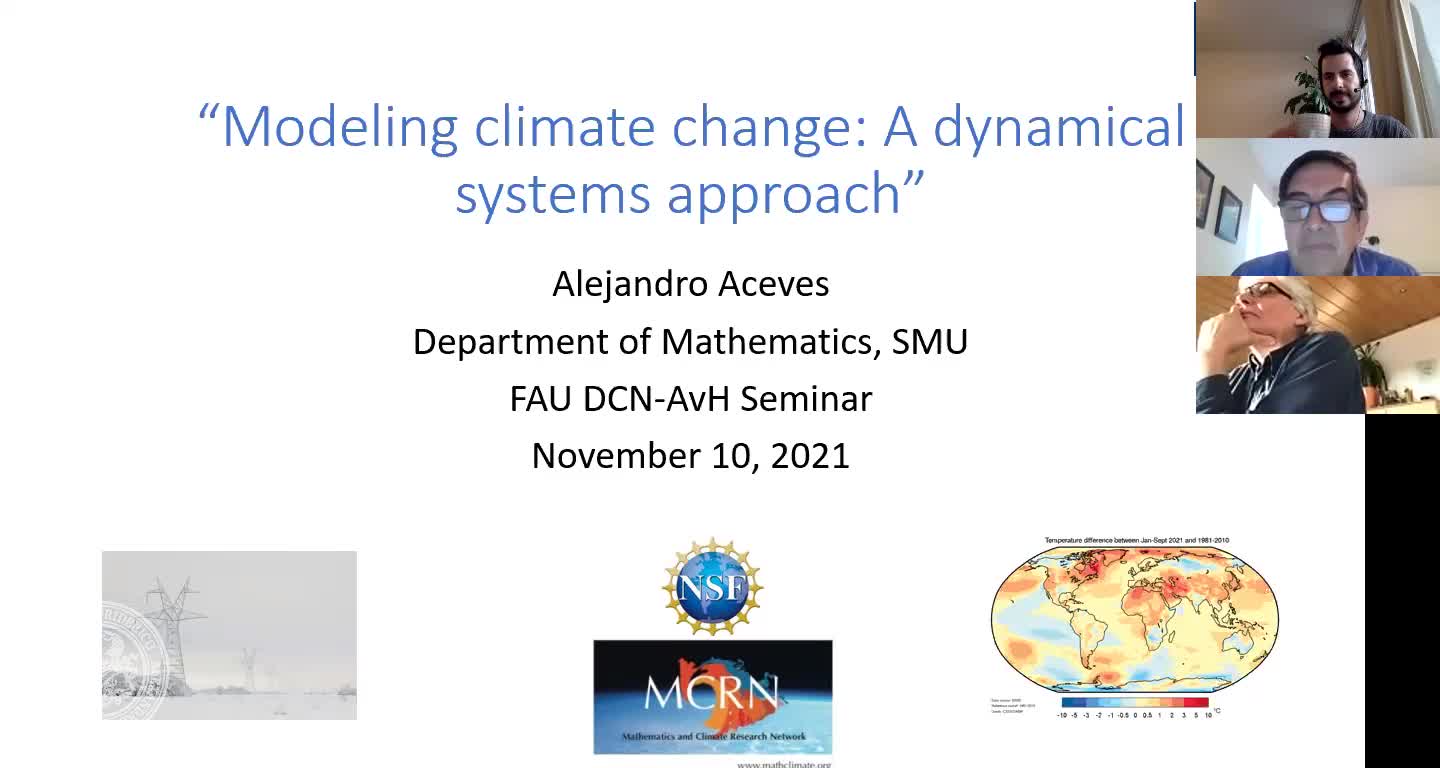 Modeling climate change: A dynamical systems approach (A. Aceves, Southern Methodist University, Texas) preview image