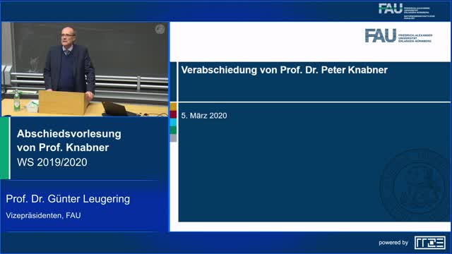 Begrüßung durch den Vizepräsidenten Research der FAU, Prof. Dr. Günter Leugering preview image